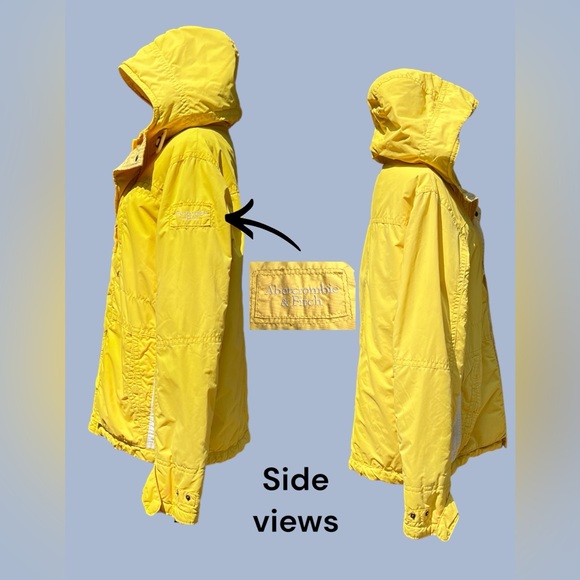 Abercrombie & Fitch, Fish Hawk Cliff Jacket, Yellow & White, Unisex, Large - Picture 2 of 16
